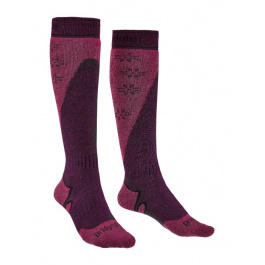 Носки женские Bridgedale Midweight Plus Ski Merino Perfomance Over Calf Wmn | Plum/Berry | Вид 1