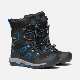 Сапоги подростковые KEEN LEVO WINTER WP Y | Black/Baleine Blue | Вид 1