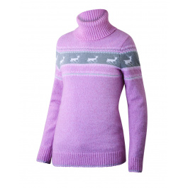 Свитер женский Newland Prali FULL ZIP LADY KNIT | Pink/White | Вид спереди